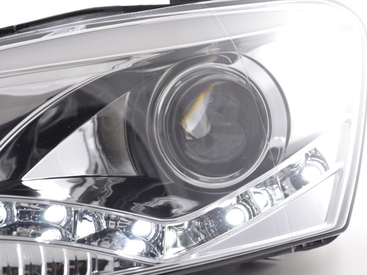 Scheinwerfer Set Daylight LED Tagfahrlicht VW Polo 6R 09- chrom für Rechtslenker Scheinwerfer Set Daylight LED Tagfahrlicht VW Polo 6R 09- chrom für Rechtslenker